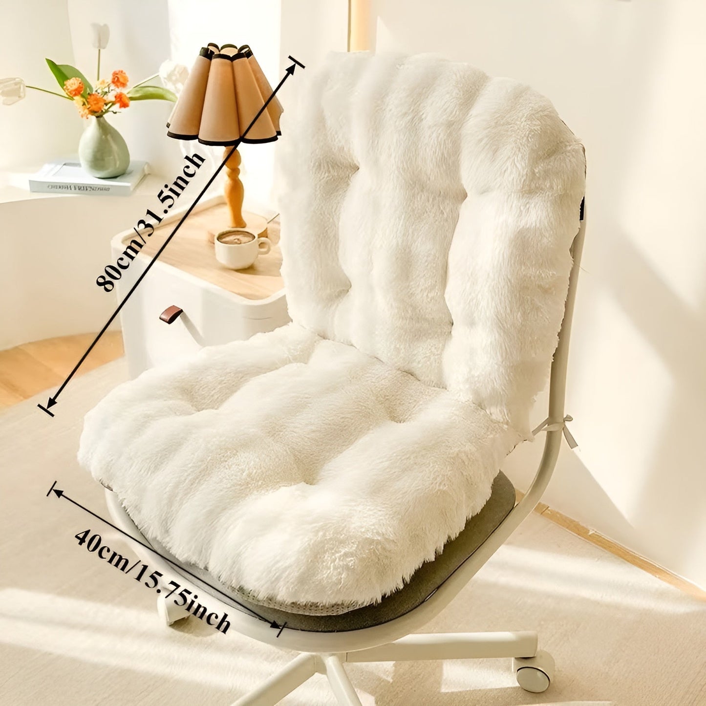 Faux Fur Seat Cushion Thick Plush Chair Pad Comfort Mat