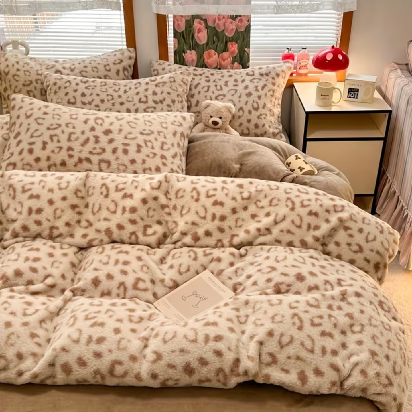 Faux Rabbit Fur Bedding Set Warm Plush Comfort
