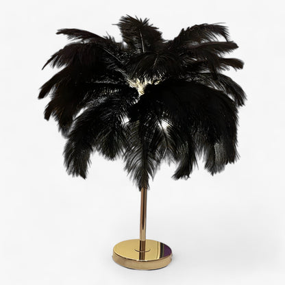 Feather LED Table Lamp Touch Control Bedroom Decor Light