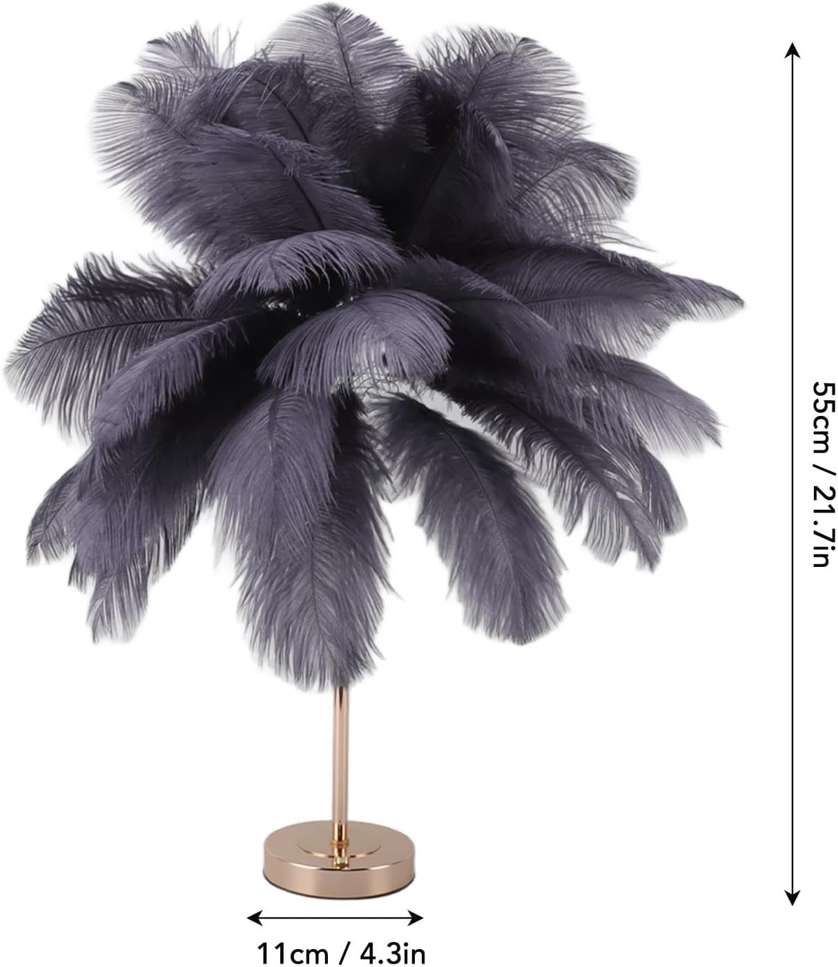 Feather LED Table Lamp Touch Control Bedroom Decor Light