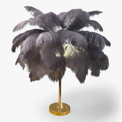 Feather LED Table Lamp Touch Control Bedroom Decor Light