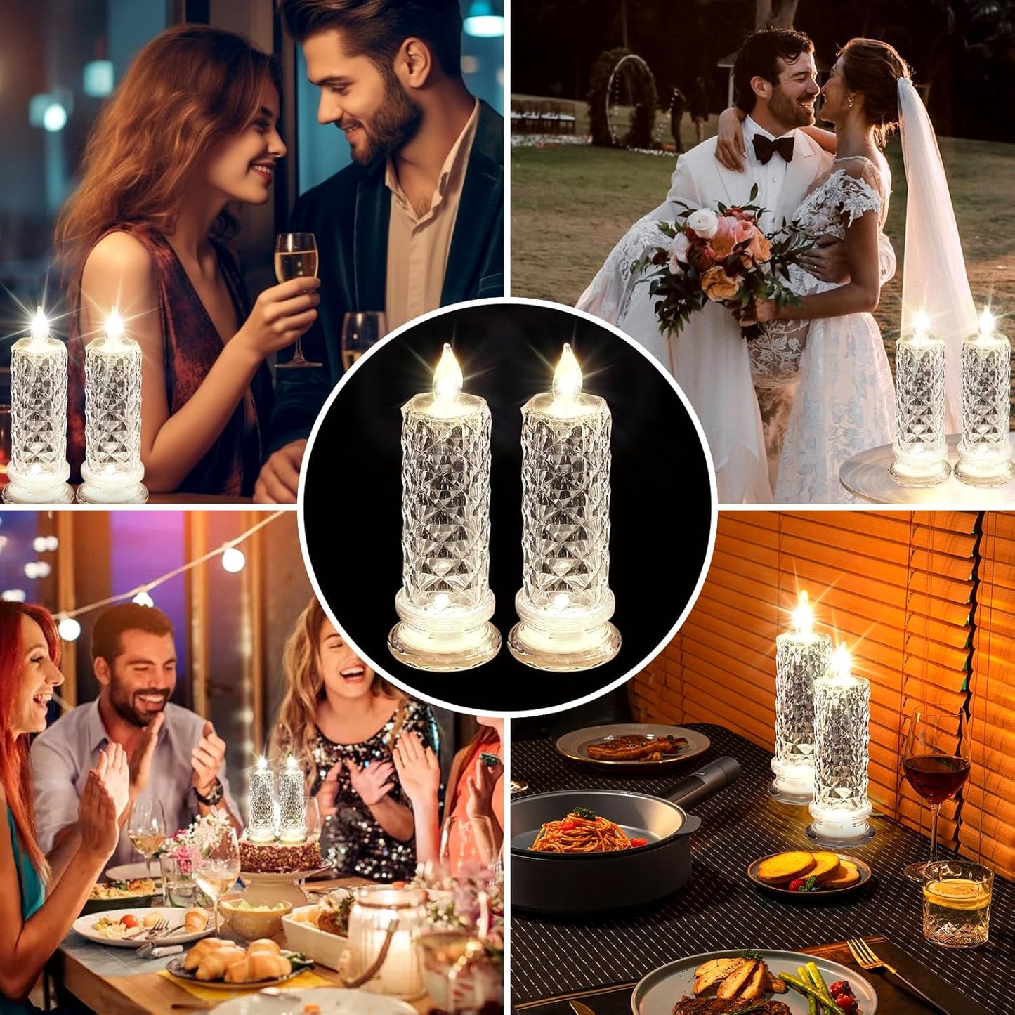 Flameless LED Candles Rose Light Decorative Mood Lighting