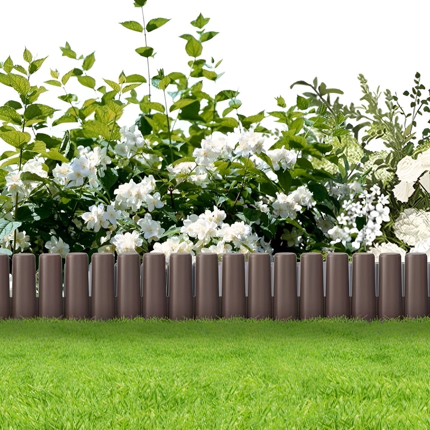 Flexible Garden Border Fence Wood Look Lawn Edging