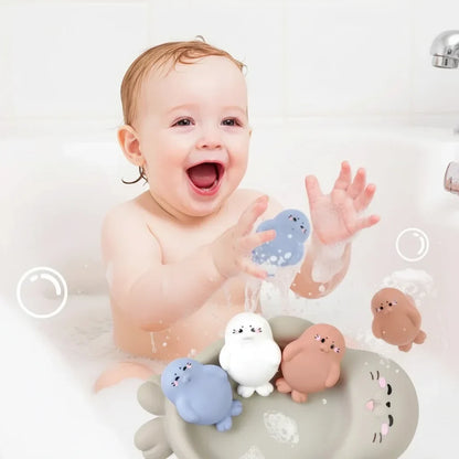 Floating Animal Bath Toys Baby Toddler 4 Piece Water Play Set