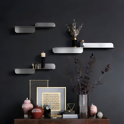 Floating Wall Shelf Minimalist Stainless Steel Storage Rack