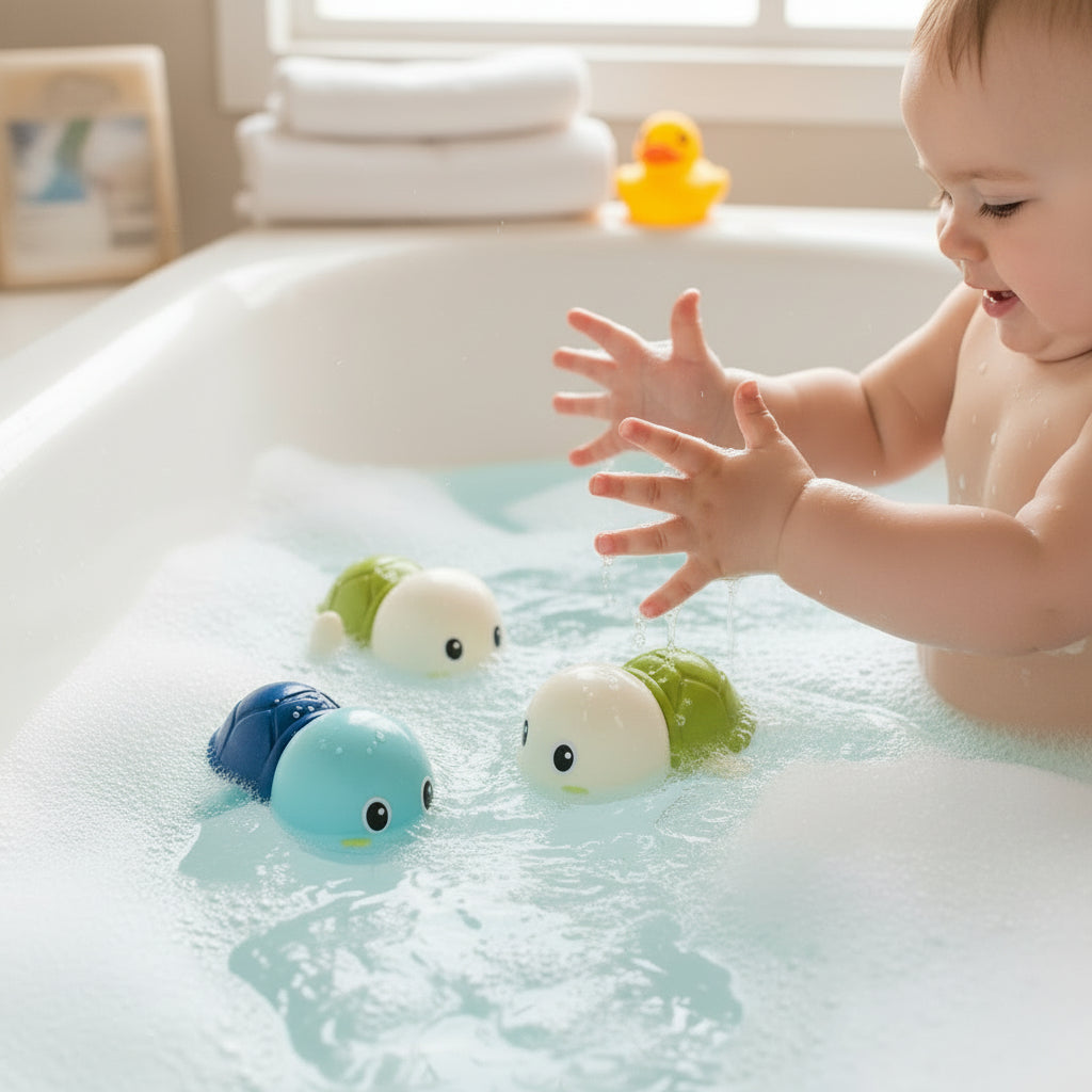 Floating Wind Up Bath Toys Sea Animal Water Play Set