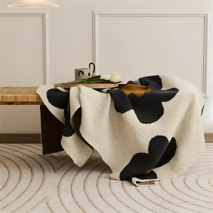 Floral Knit Plush Throw Blanket – Cozy Decorative Sofa and Bed Blanket
