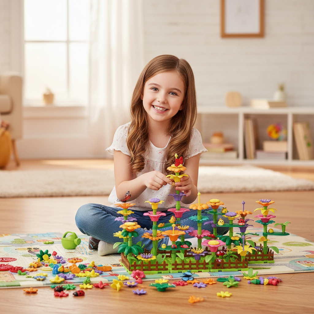 Flower Construction Toy Set for Creative Kids