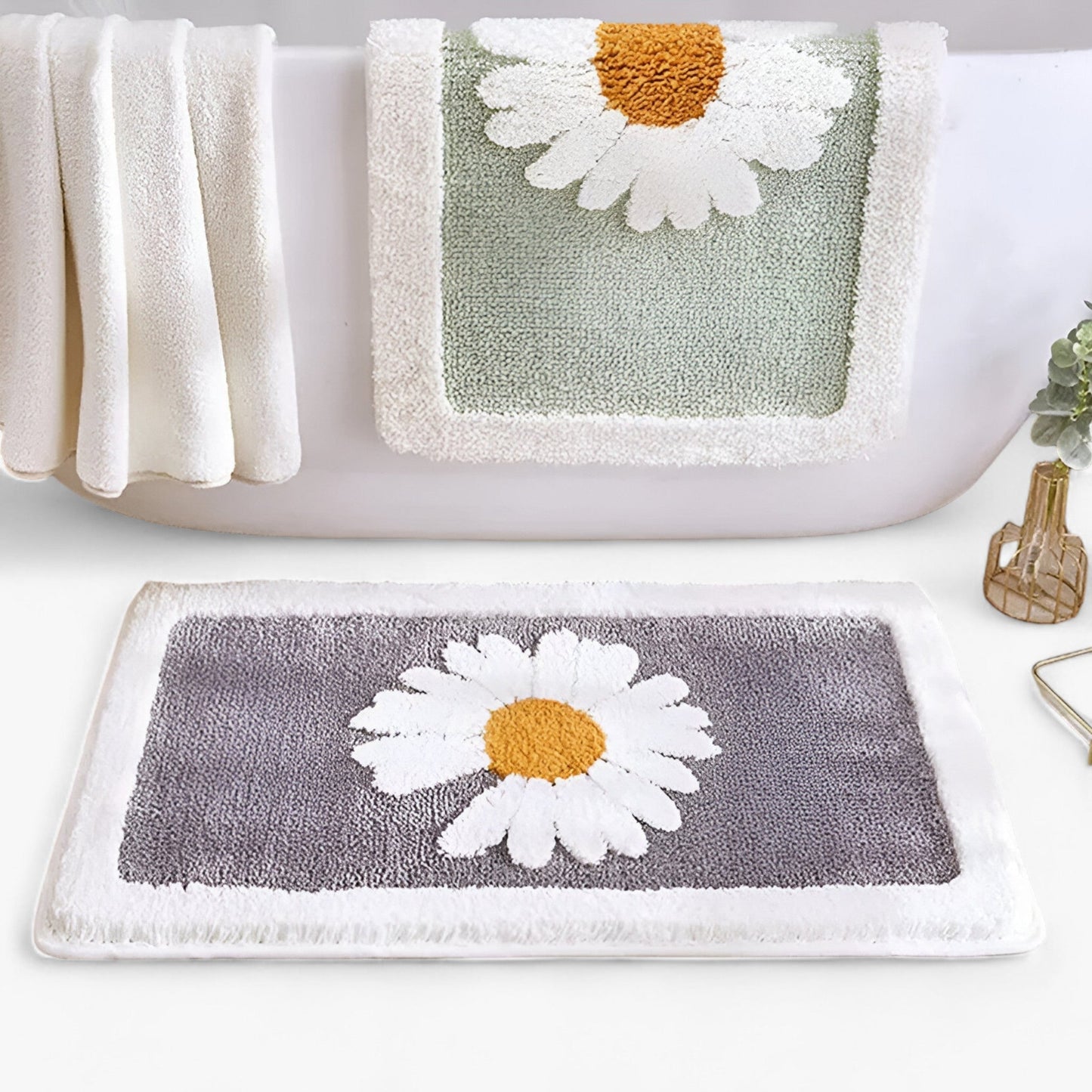 Fluffy Bathroom Rug Soft Absorbent Non Slip Bath Mat