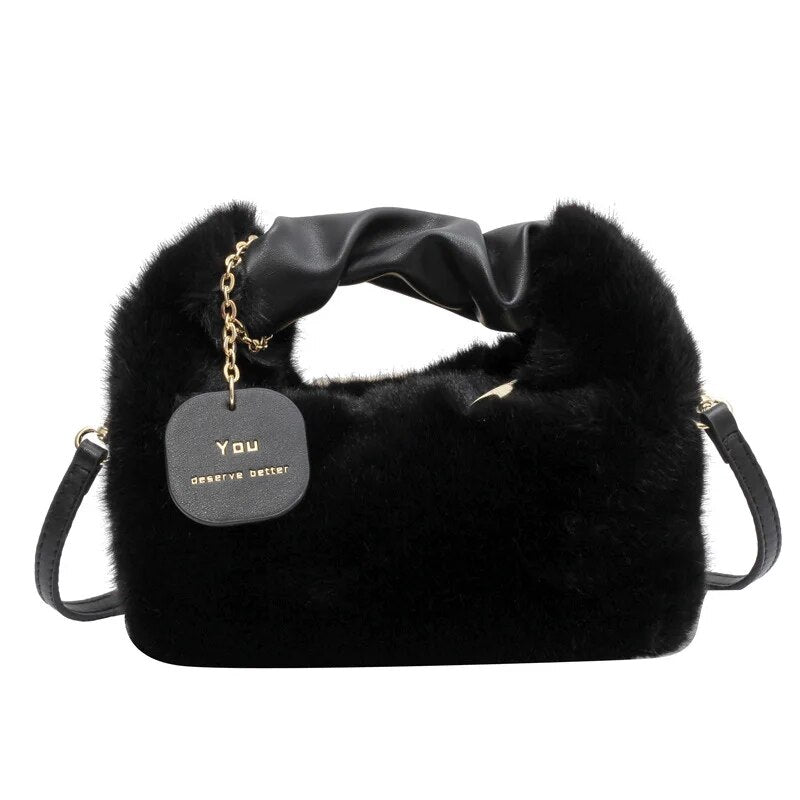 Fluffy Crossbody Bag Women Plush Shoulder Handbag