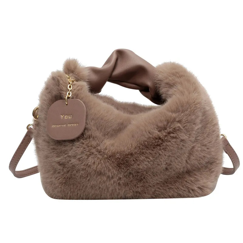 Fluffy Crossbody Bag Women Plush Shoulder Handbag