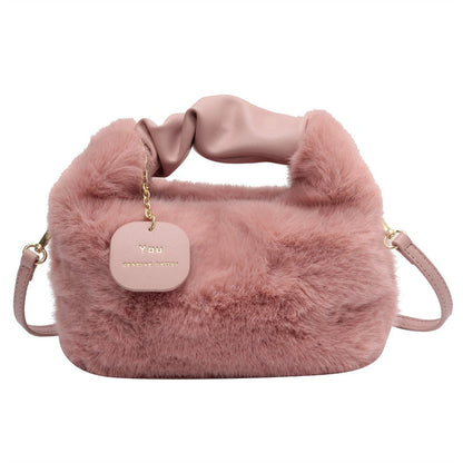 Fluffy Handbag Soft Plush Trendy Tote for Everyday Use