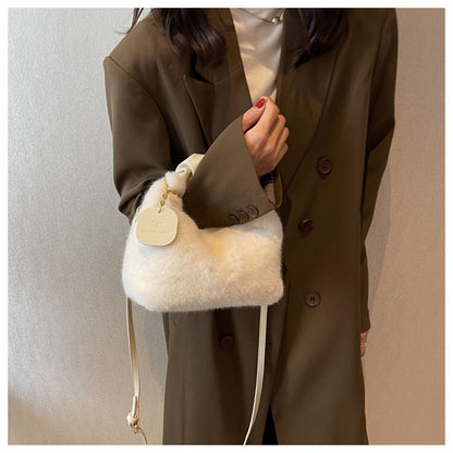 Fluffy Handbag Soft Plush Trendy Tote for Everyday Use