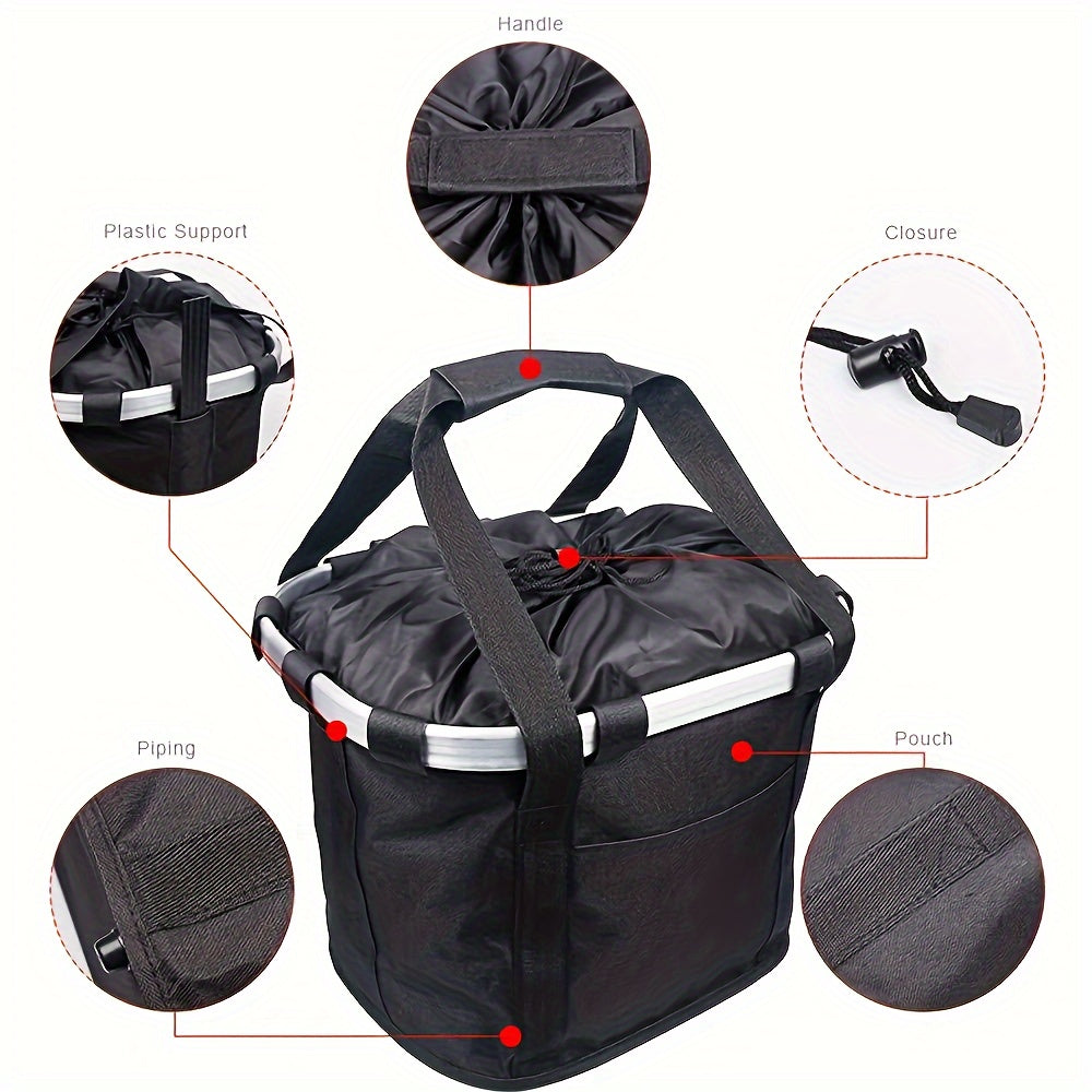 Foldable Bike Basket Large Capacity Bicycle Storage Carrier Bag
