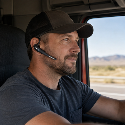 Foldable Bluetooth Headset with Dual Microphones, Noise Reduction and Hands-Free Calling