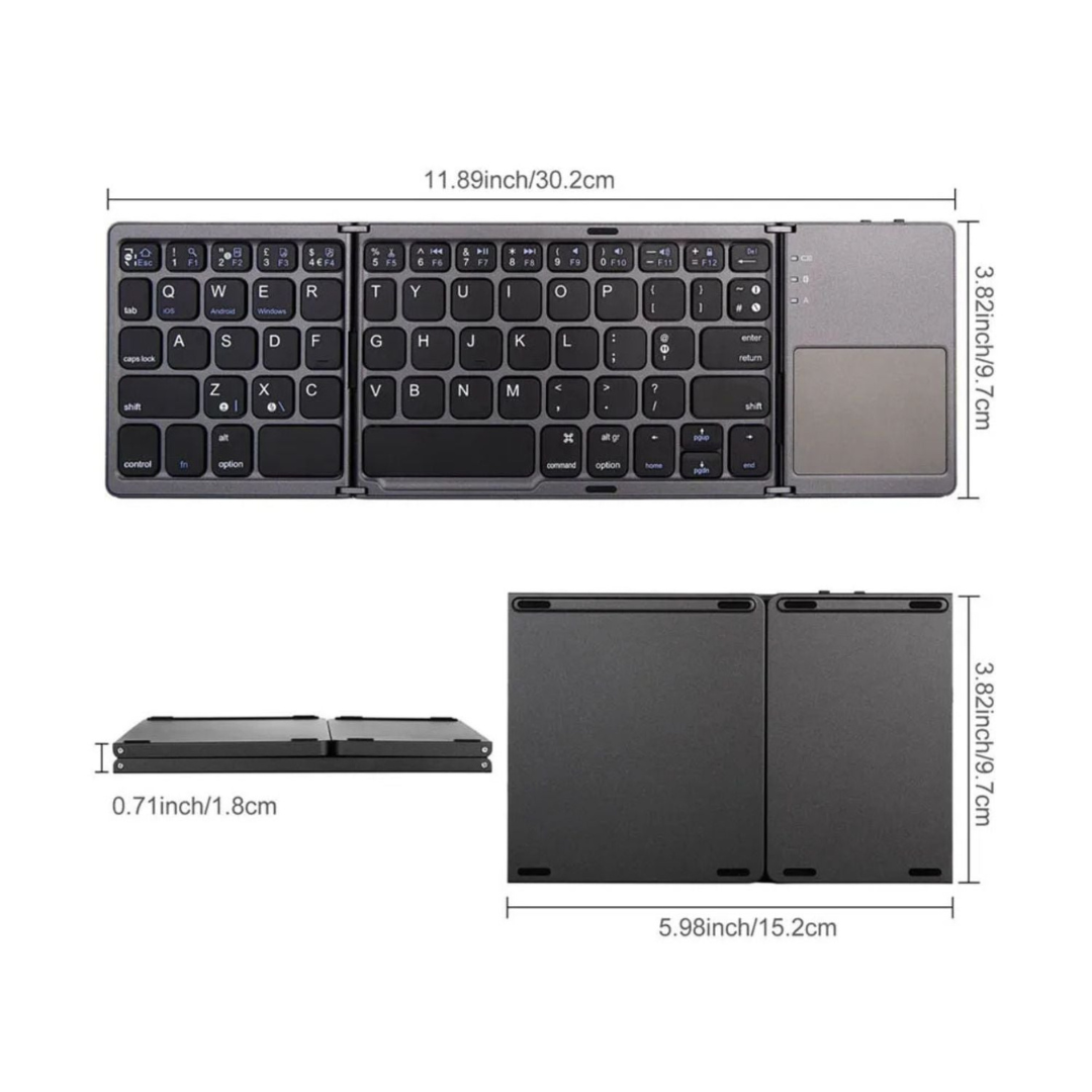 Foldable Bluetooth Keyboard With Touchpad Portable Wireless Keyboard