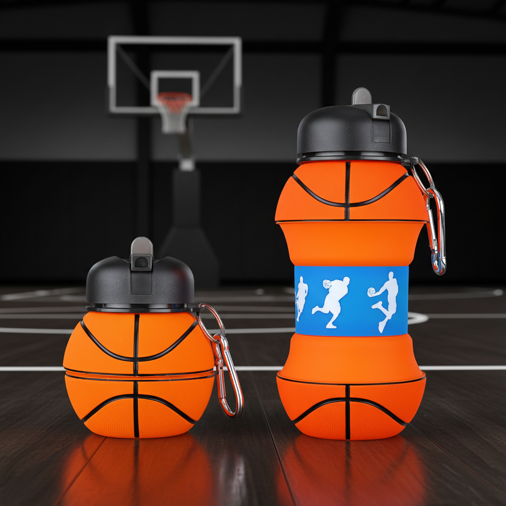 Foldable Collapsible Silicone Water Bottle Leak Proof Sports Travel Gym
