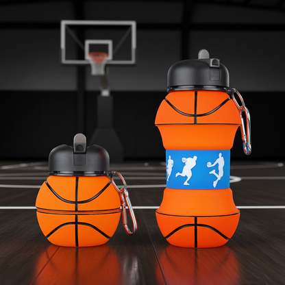 Foldable Collapsible Silicone Water Bottle Leak Proof Sports Travel Gym