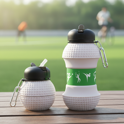 Foldable Collapsible Silicone Water Bottle Leak Proof Sports Travel Gym