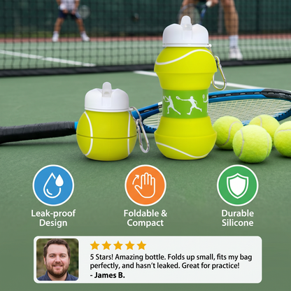 Foldable Collapsible Silicone Water Bottle Leak Proof Sports Travel Gym