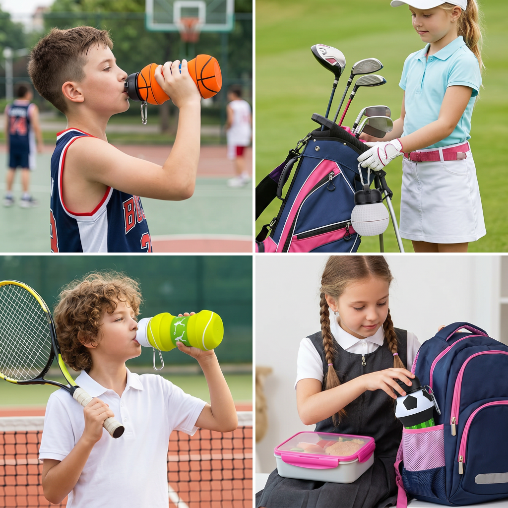 Foldable Collapsible Silicone Water Bottle Leak Proof Sports Travel Gym