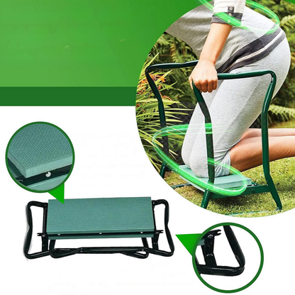 Foldable Garden Kneeler Seat Portable Gardening Stool Tool Pouch