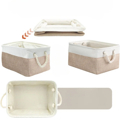 Foldable Oxford Storage Box Rope Handle Organizer Bin