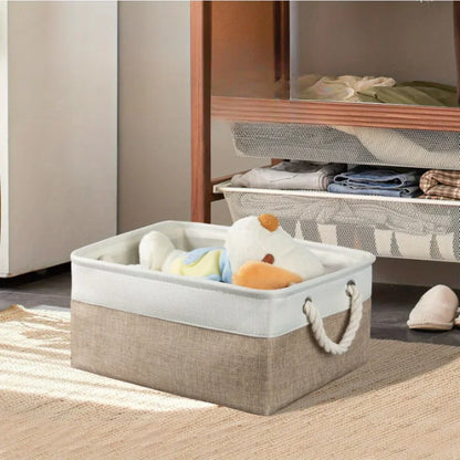 Foldable Oxford Storage Box Rope Handle Organizer Bin