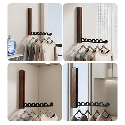 Foldable Wooden Wall Coat Rack Space Saving Organizer