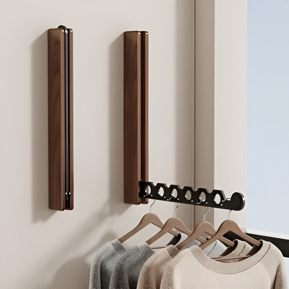 Foldable Wooden Wall Coat Rack Space Saving Organizer