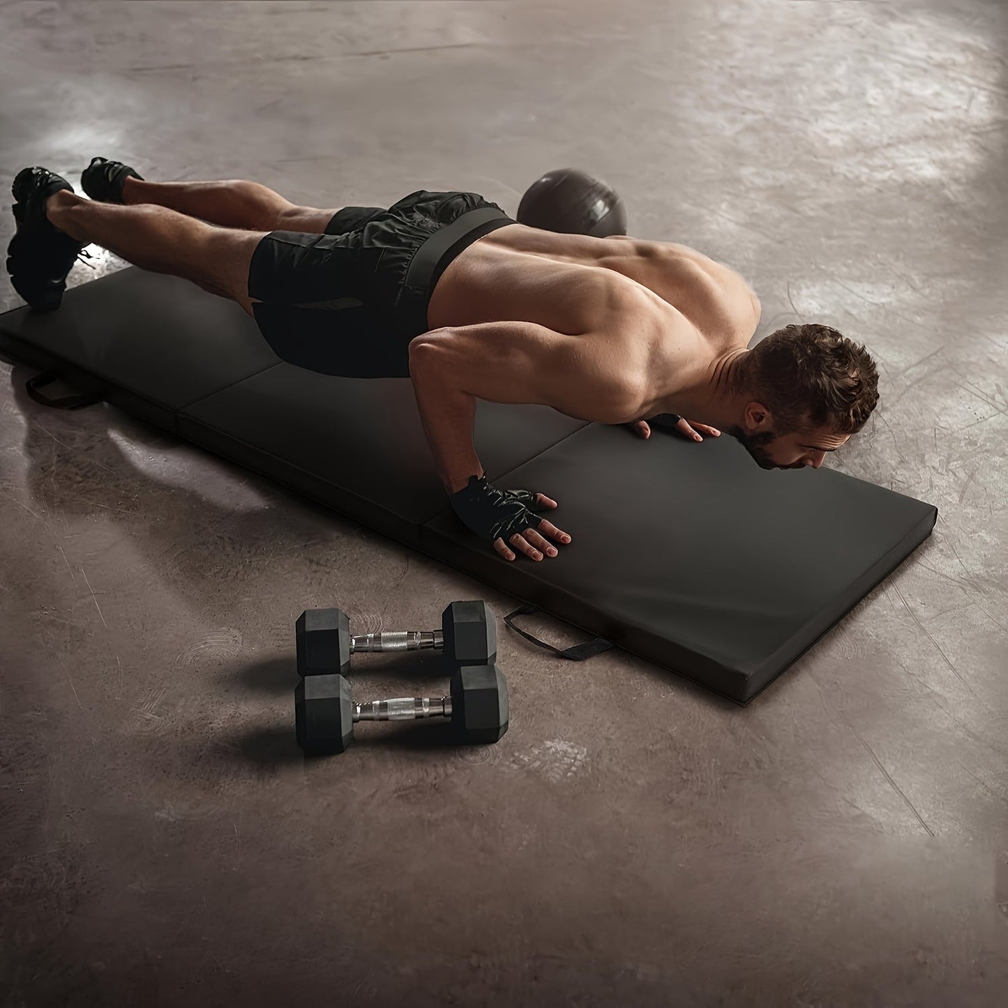 Foldable Yoga Mat Thick Exercise Mat Tri Fold Non Slip Gym Mat
