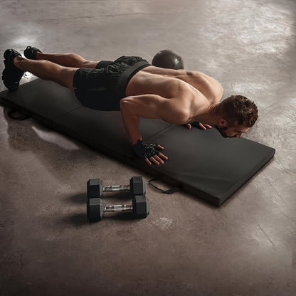 Foldable Yoga Mat Thick Exercise Mat Tri Fold Non Slip Gym Mat