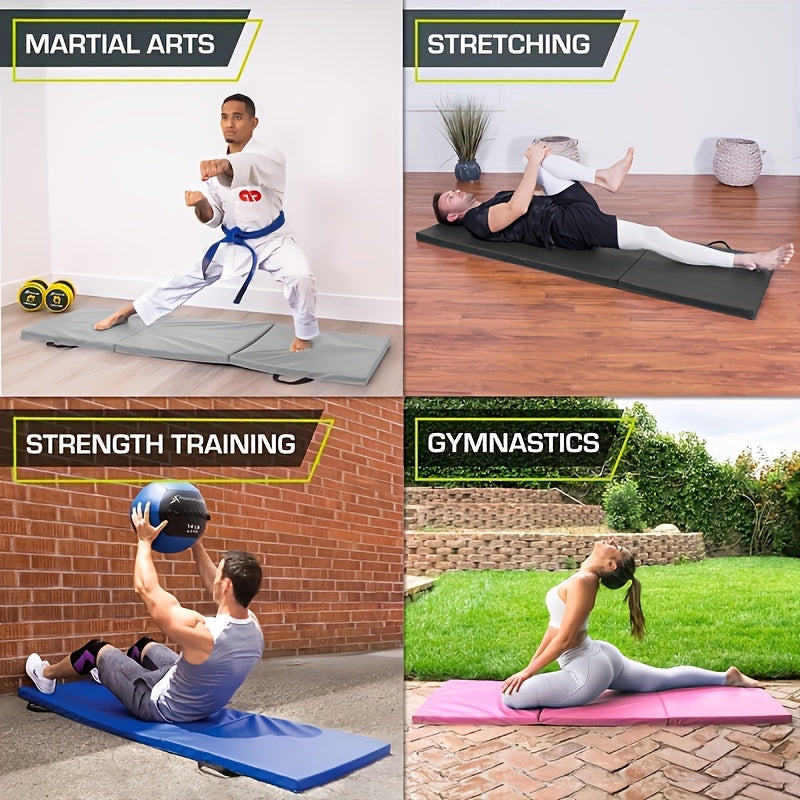 Foldable Yoga Mat Thick Exercise Mat Tri Fold Non Slip Gym Mat