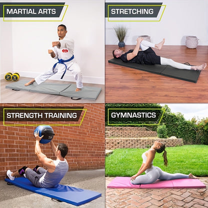 Foldable Yoga Mat Thick Exercise Mat Tri Fold Non Slip Gym Mat