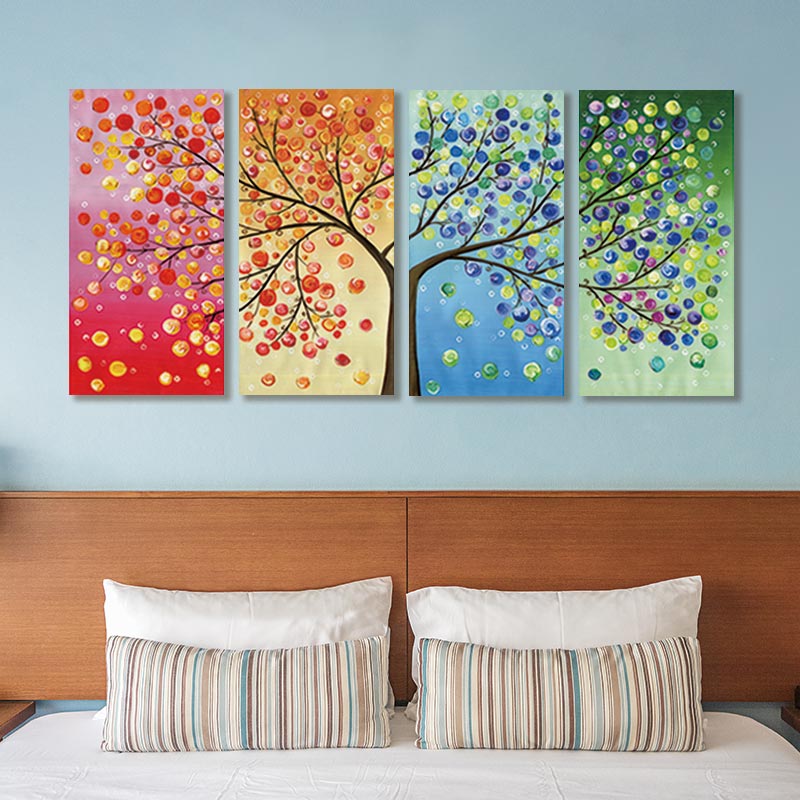 Four Seasons Tree Of Life Canvas Wall Art Decor