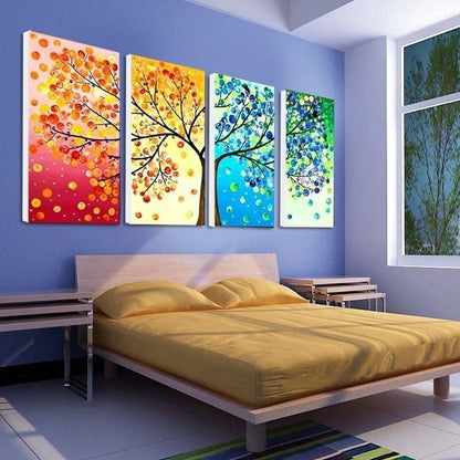 Four Seasons Tree Of Life Canvas Wall Art Decor