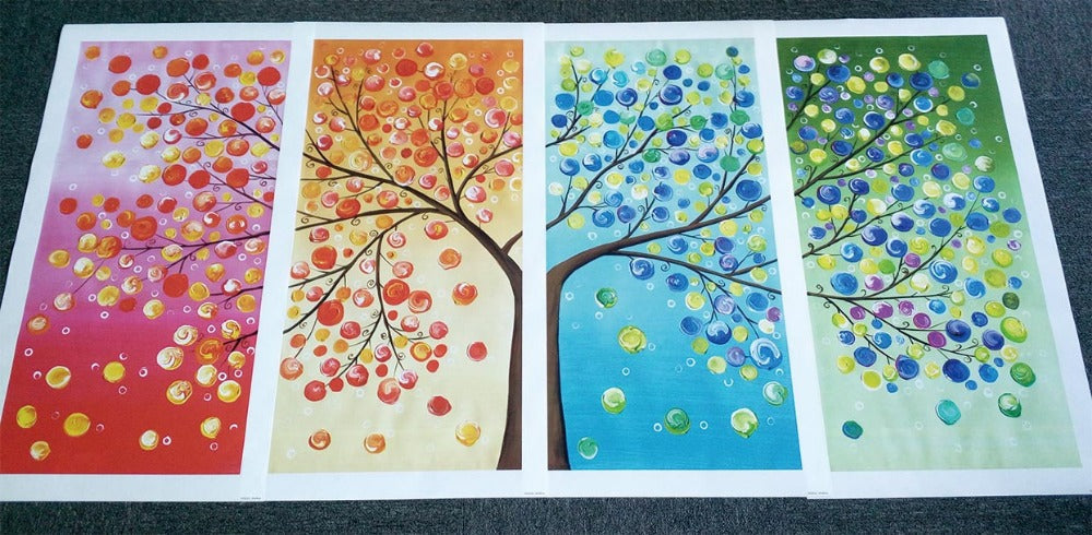 Four Seasons Tree Of Life Canvas Wall Art Decor