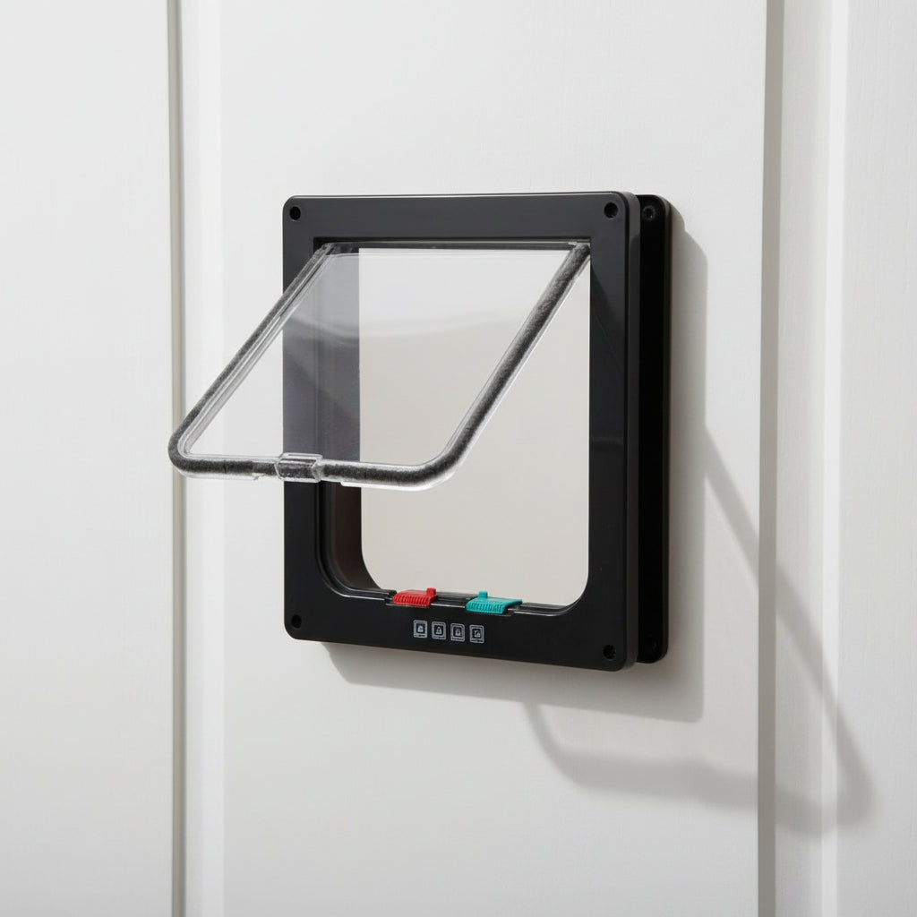 Four Way Locking Pet Door for Cats and Small Dogs Easy Access