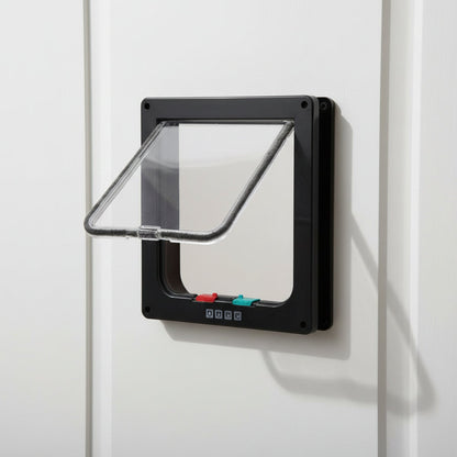 Four Way Locking Pet Door for Cats and Small Dogs Easy Access