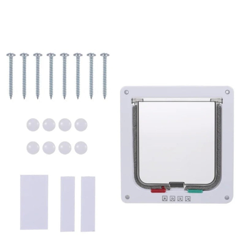 Four Way Locking Pet Door for Cats and Small Dogs Easy Access