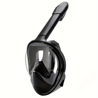 Full Face Snorkel Mask Panoramic View Anti Fog Breathing System Camera Mount