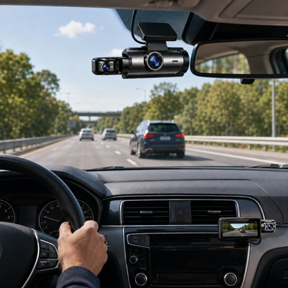 Full HD Dual Lens Dash Cam with Loop Recording and Night Vision
