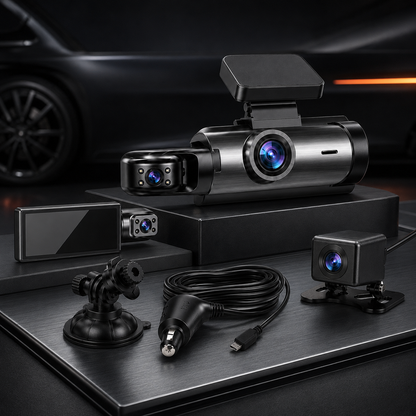 Full HD Dual Lens Dash Cam with Loop Recording and Night Vision