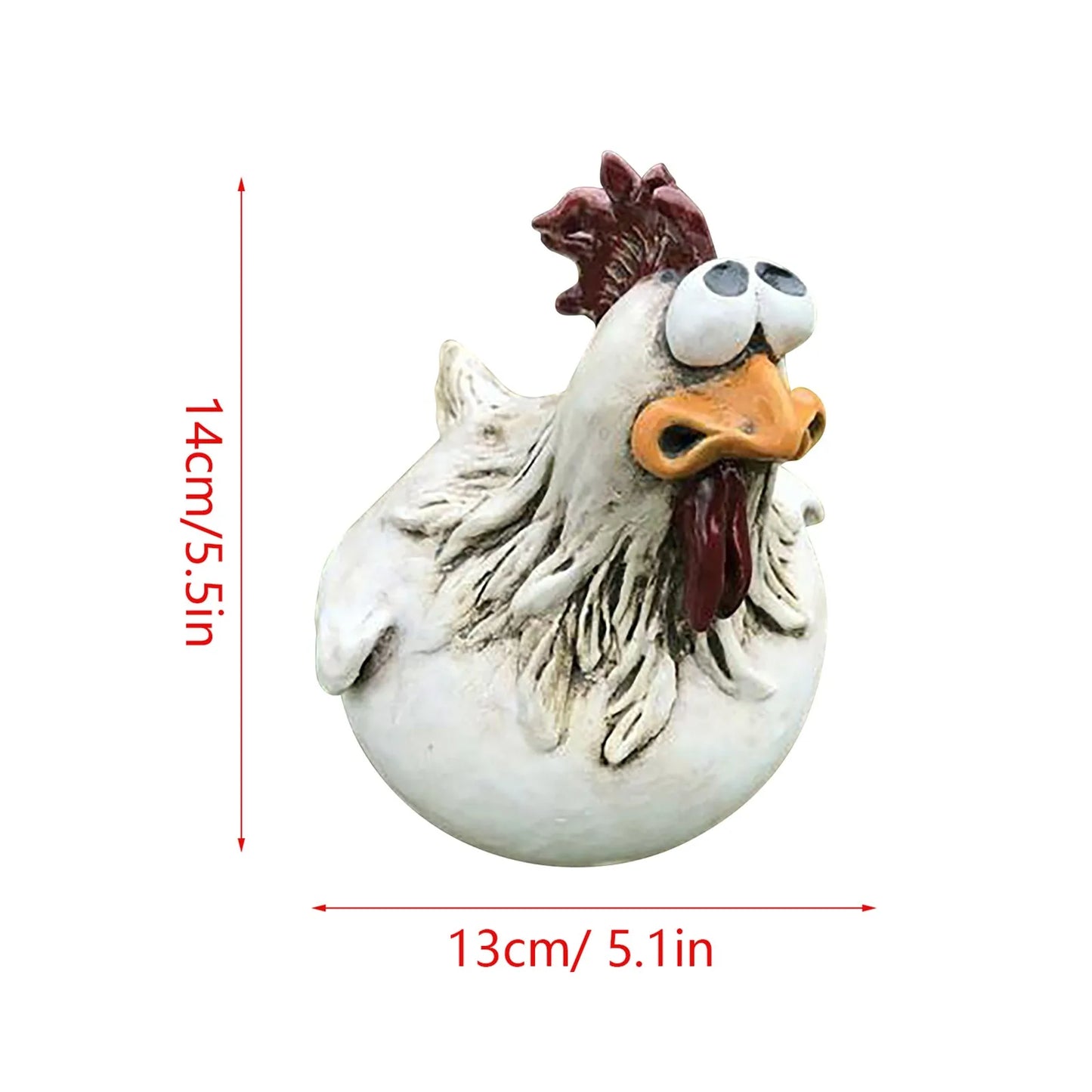 Funny Chicken Garden Statue Weather Resistant Resin Yard Decor