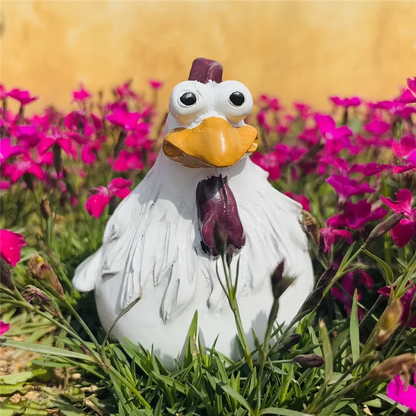 Funny Chicken Garden Statue Weather Resistant Resin Yard Decor