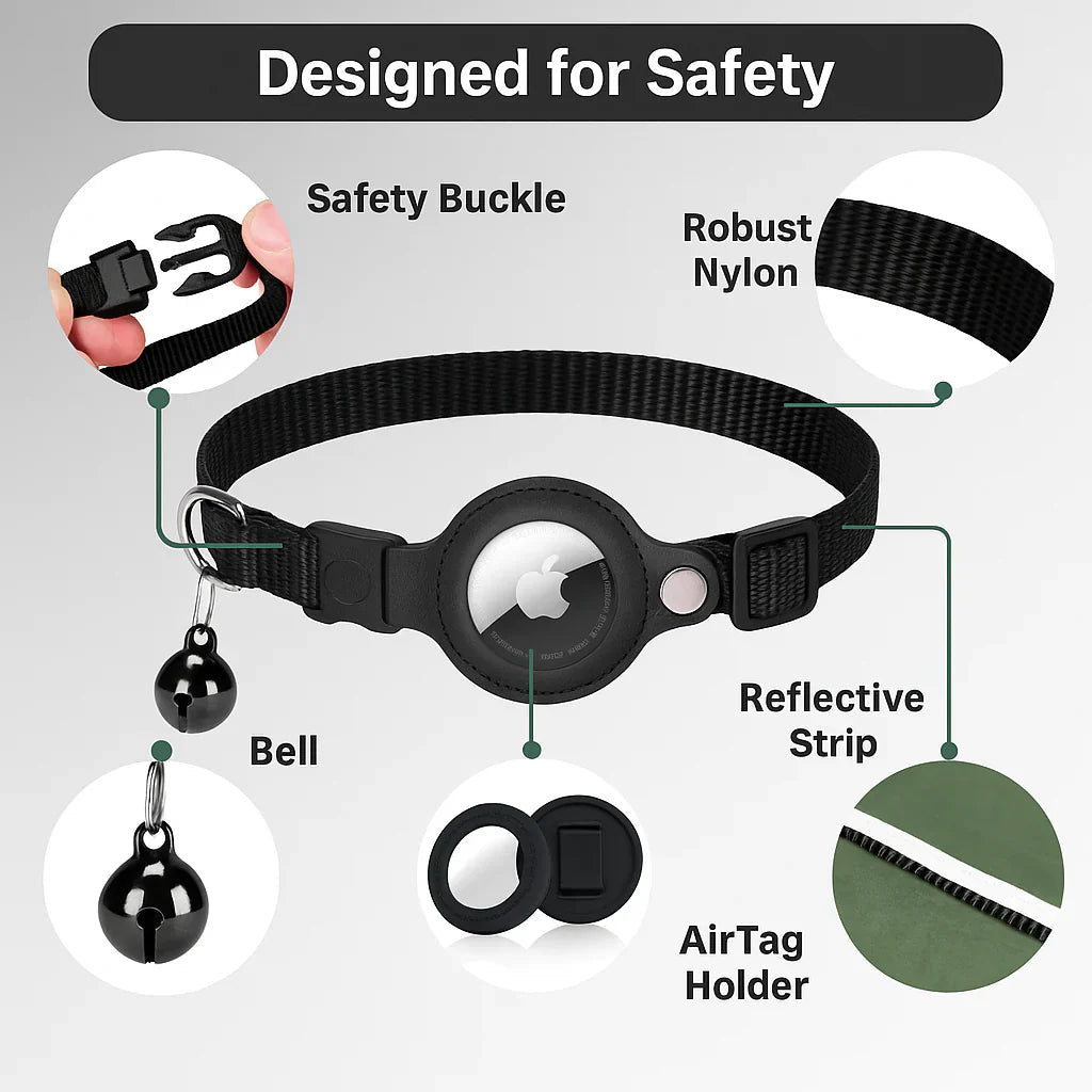 GPS Cat Collar Reflective Adjustable Safety Breakaway Collar