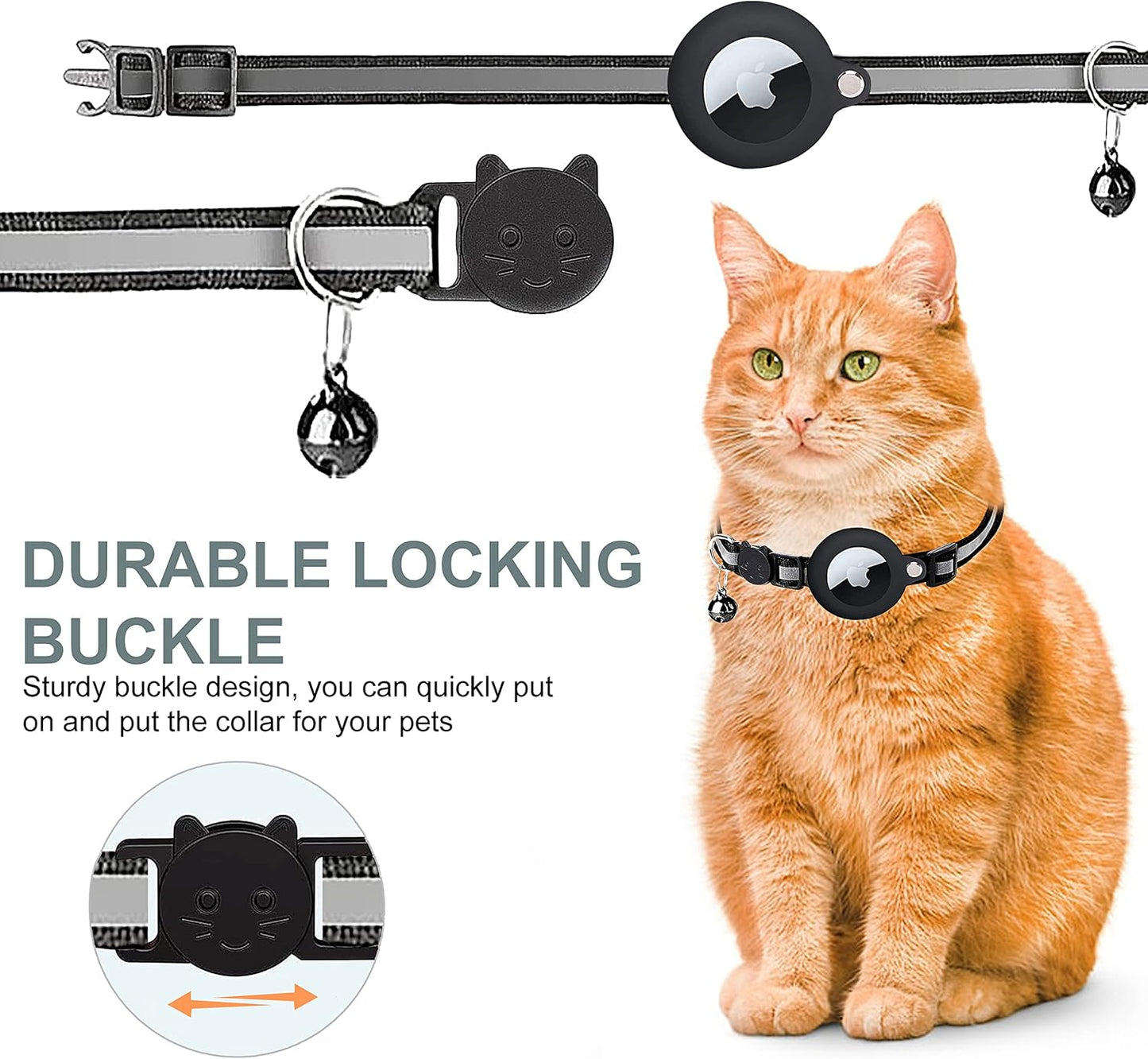 GPS Cat Collar Reflective Adjustable Safety Breakaway Collar