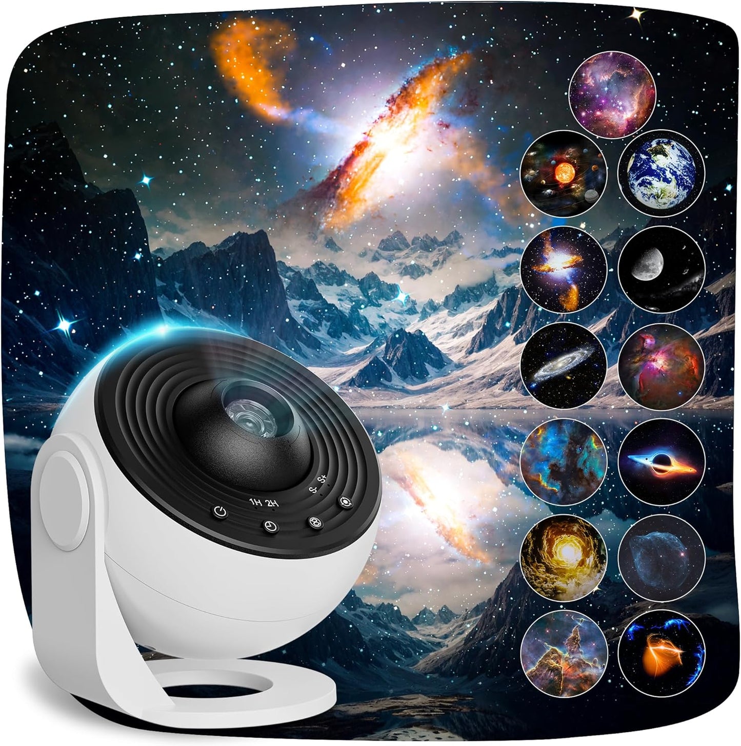 Galaxy Star Projector LED Night Light with 13 Modes Nebula Effect USB Timer Bedroom Ambient Lighting