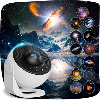 Galaxy Star Projector LED Night Light with 13 Modes Nebula Effect USB Timer Bedroom Ambient Lighting
