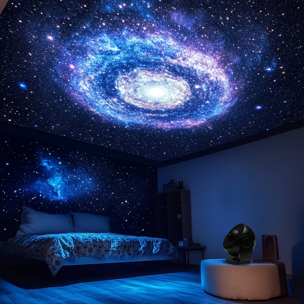 Galaxy Star Projector LED Night Light with 13 Modes Nebula Effect USB Timer Bedroom Ambient Lighting